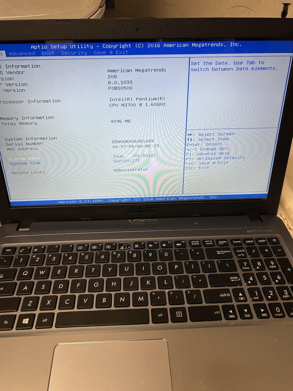 ASUS X540S Intel Pentium Laptop-Parts Repair Only! Case /Charger Included