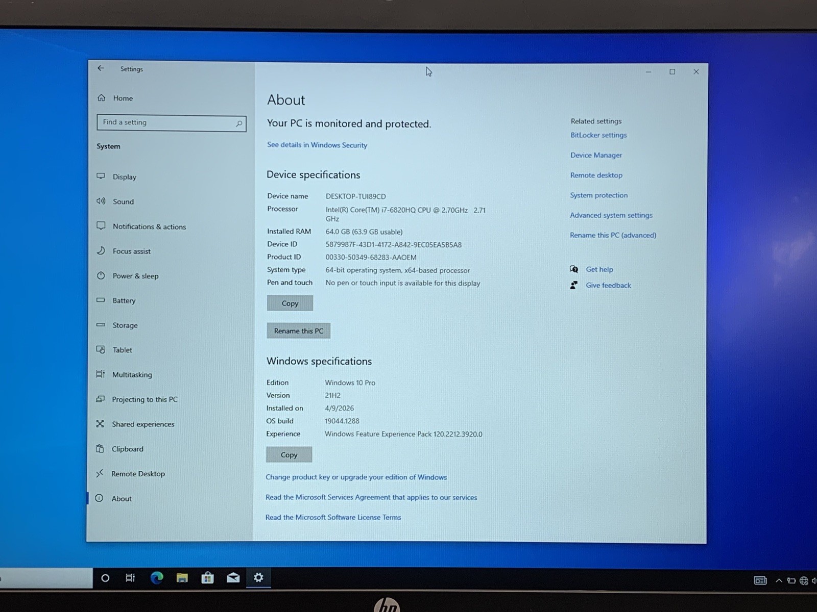 HP ZBook 17 G3 CORE i7-6820HQ | 2TB M.2, 64GB RAM | Bios Locked | #P243