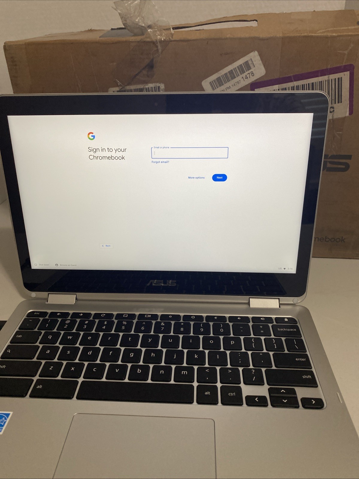 Asus Chromebook Flip C302C M3 6Y30@2.2Ghz 4GB Ram 64GB SSD Touch ChromeOS WORKS