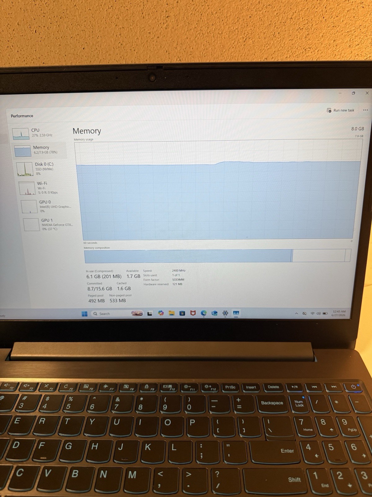 Lenovo IdeaPad L340 Gaming 15.6in i7-9750H 8GB 238GB SSD GTX 1650 Win 11