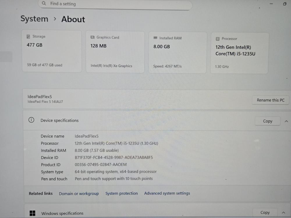 Lenovo 14IAU7 IdeaPad Flex 5 2-in-1 Touchscreen Laptop – i5-12th – 8 (PD6015549)