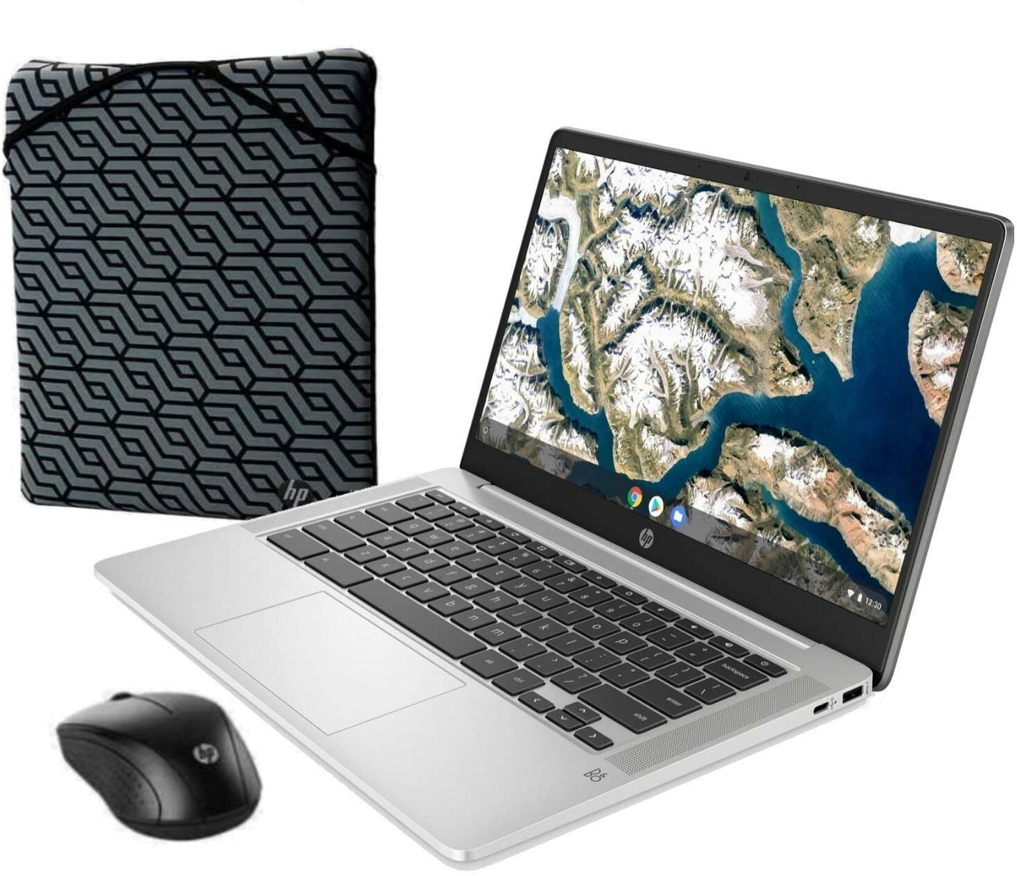 New HP Chromebook 14a-na0023cl, Intel N4020/4GB/64GB 14″ FHD + mouse & sleeve