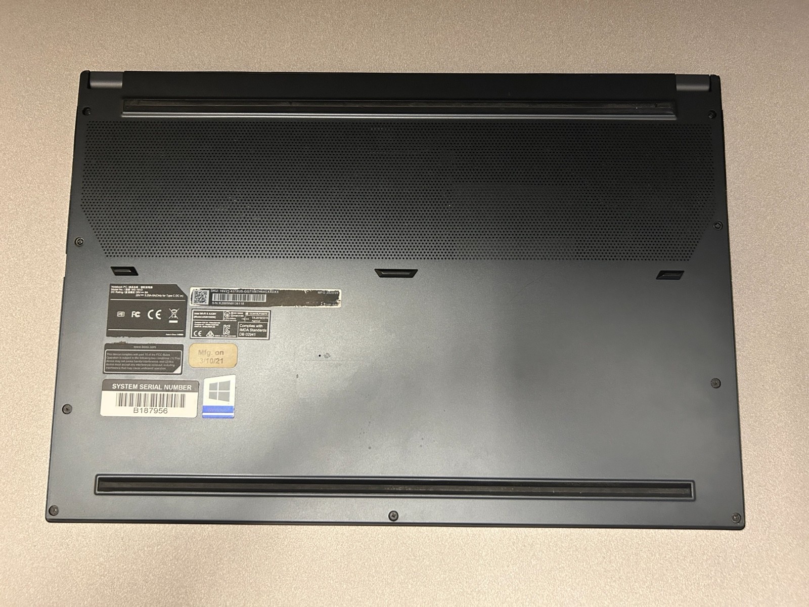 BOXX GoBOXX G2521 15″ i7-10875H 64GB RAM Quadro RTX 3000 No SSD As-Is Laptop