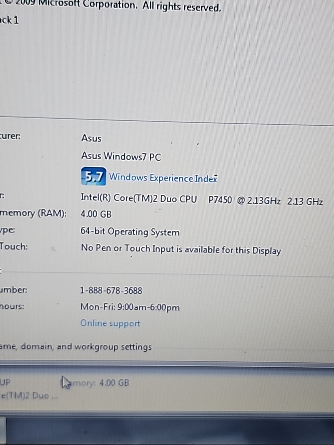 ​Laptop Asus ROG G60 Core 2 Duo P7450 4GB RAM 1GB GTX 260M Win 7 – Para Partes