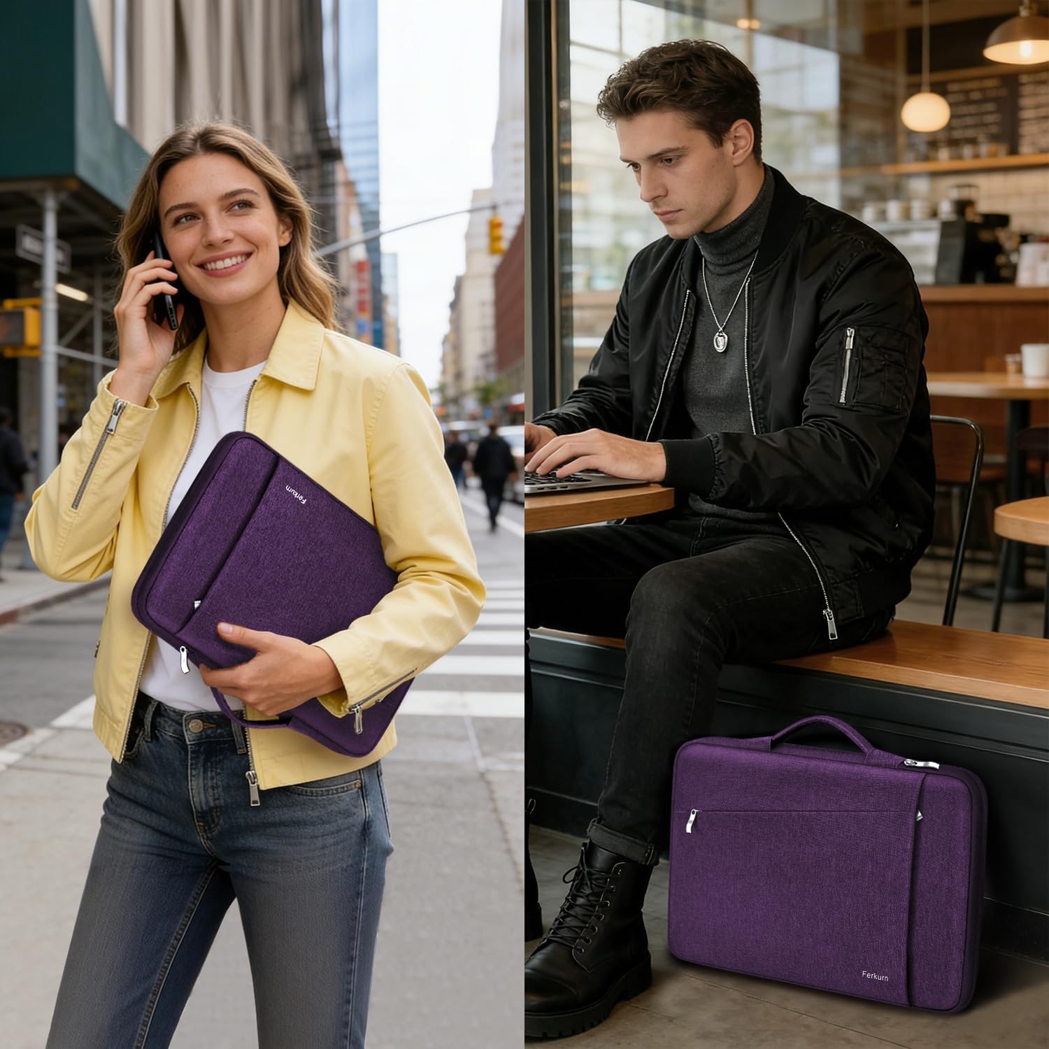 Laptop Case Sleeve for Men Women Chromebook Case 15.6 inch, Purple