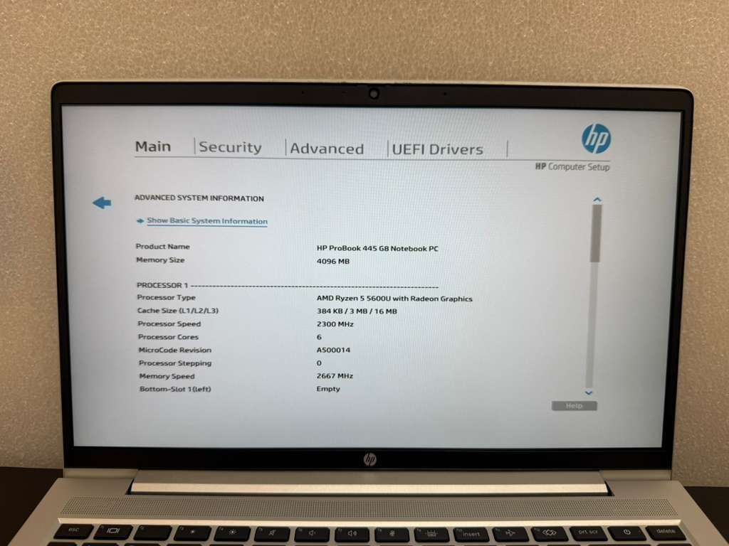 HP EliteBook 445 G8 14″ Ryzen 5 5600U 4GB RAM 0GB SSD Stuck Keyboard USED As-Is