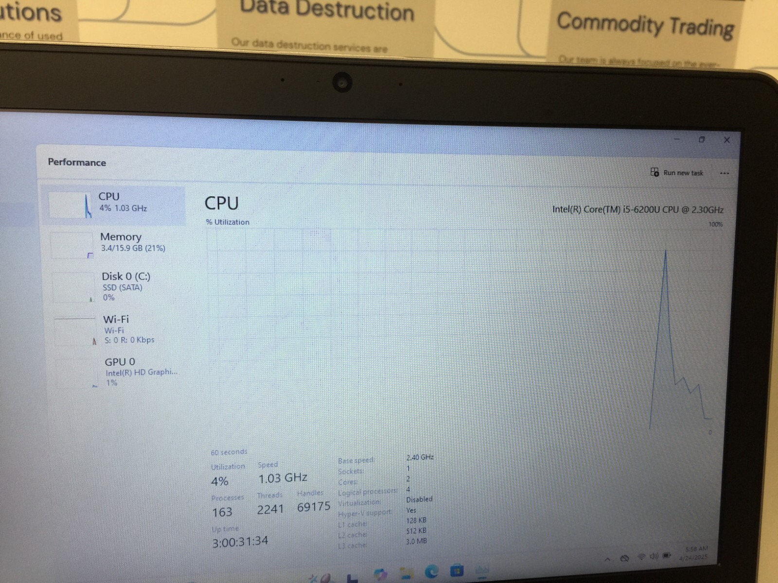 HP EliteBook 850 G3 15.6″ (256GB Core i5 6th gen 2.30GHz 8GB RAM WIN 11 PRO
