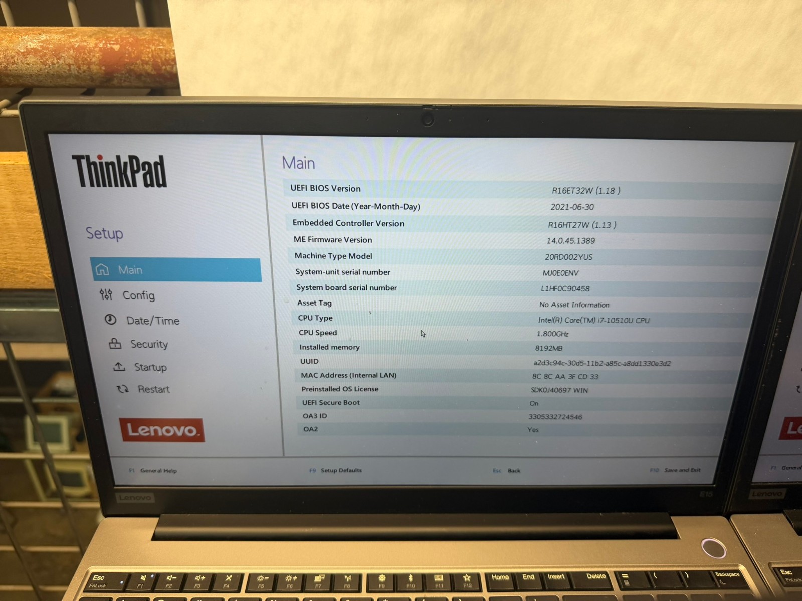 Lot (3) Lenovo ThinkPad E15 Gen1 8GB RAM NO SSD NO OS Boot to BIOS Please READ
