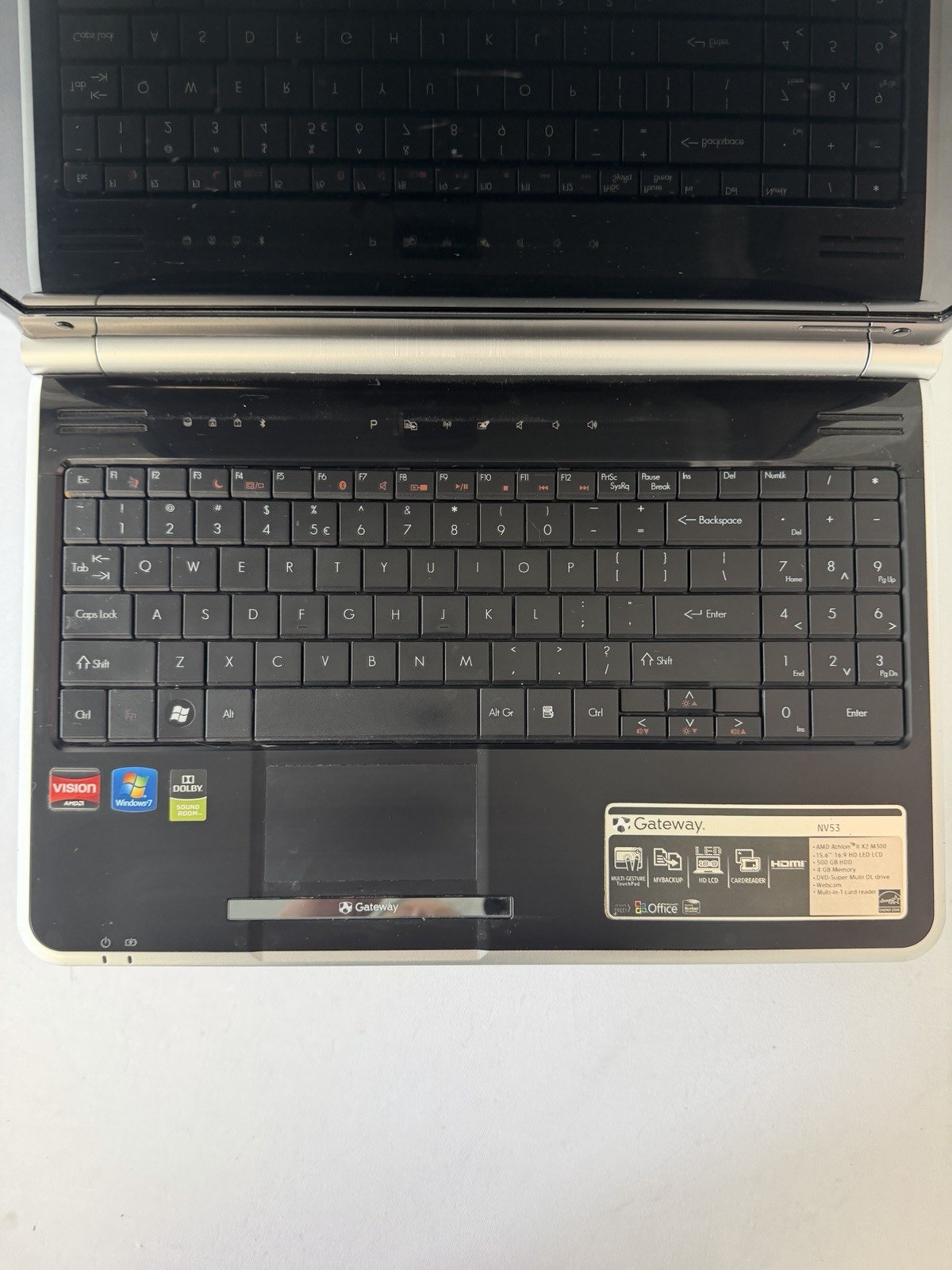 Gateway NV53-MS2285 Laptop – AMD Athlon II X2- M300 – RAM 2GB – Read Des