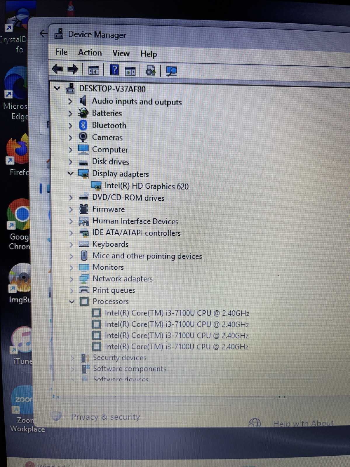 Dell Inspiron 15 3567 Laptop i3-7100U 2.4GHz 8GB 1TB HD DVDRW Win 11 15.6″