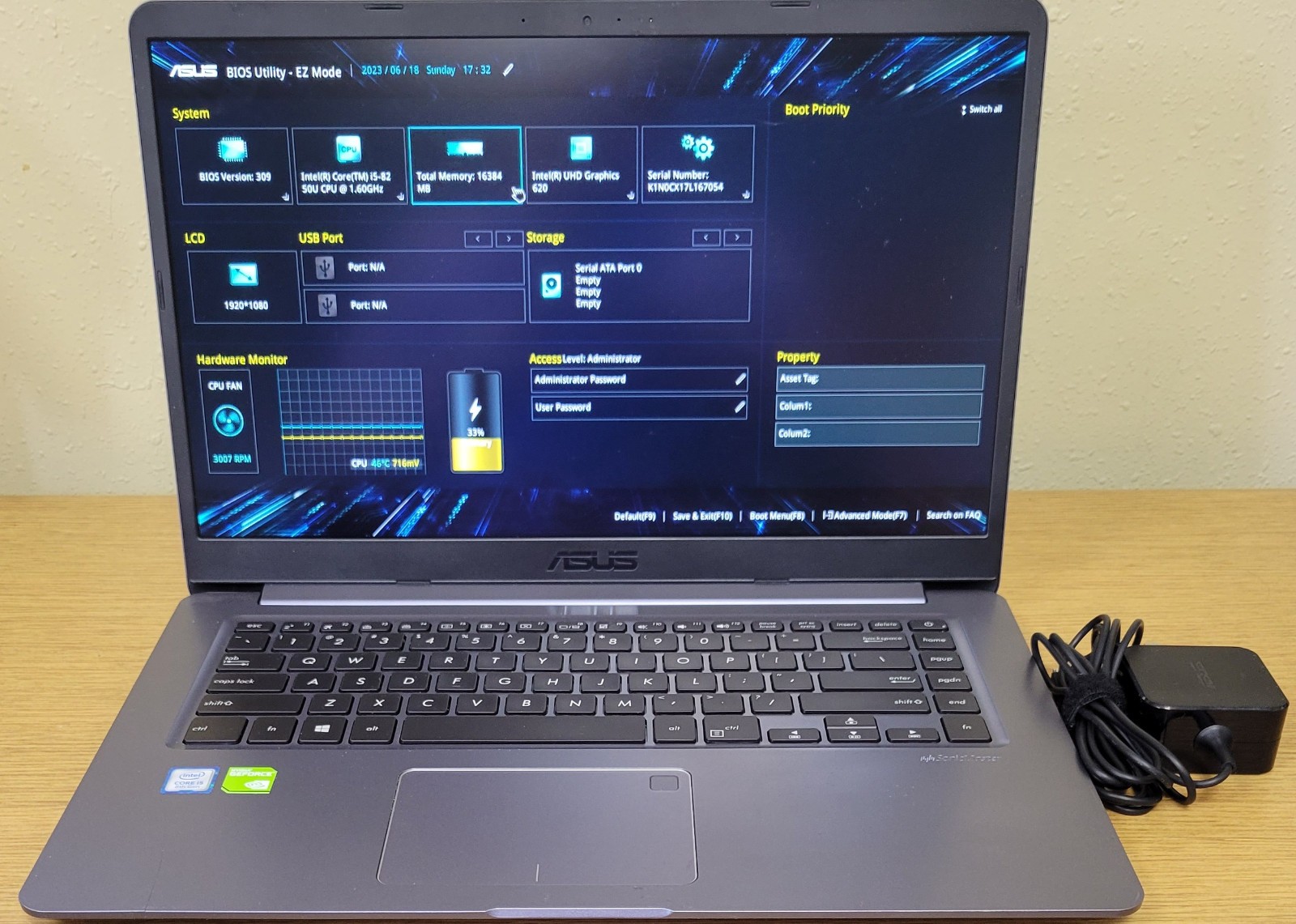 Asus X510UNR i5-8250U 1.60GHz 16GB GeForce Mx 150 NO OS/HDD/SSD
