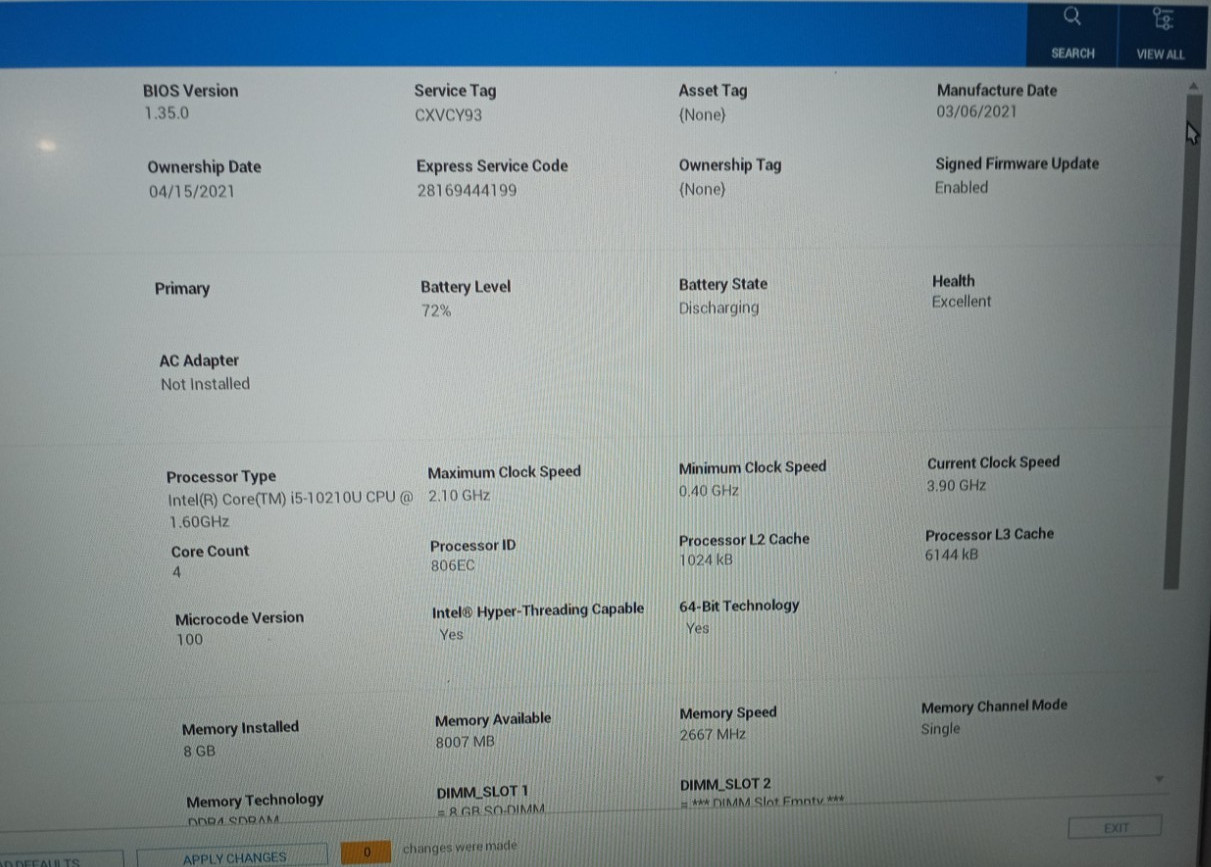 Dell Latitude 3510 15.6″FHD i5-10210U@1.6GHZ 8GB RAM 256GB NVMe Win11Pro MC567*!