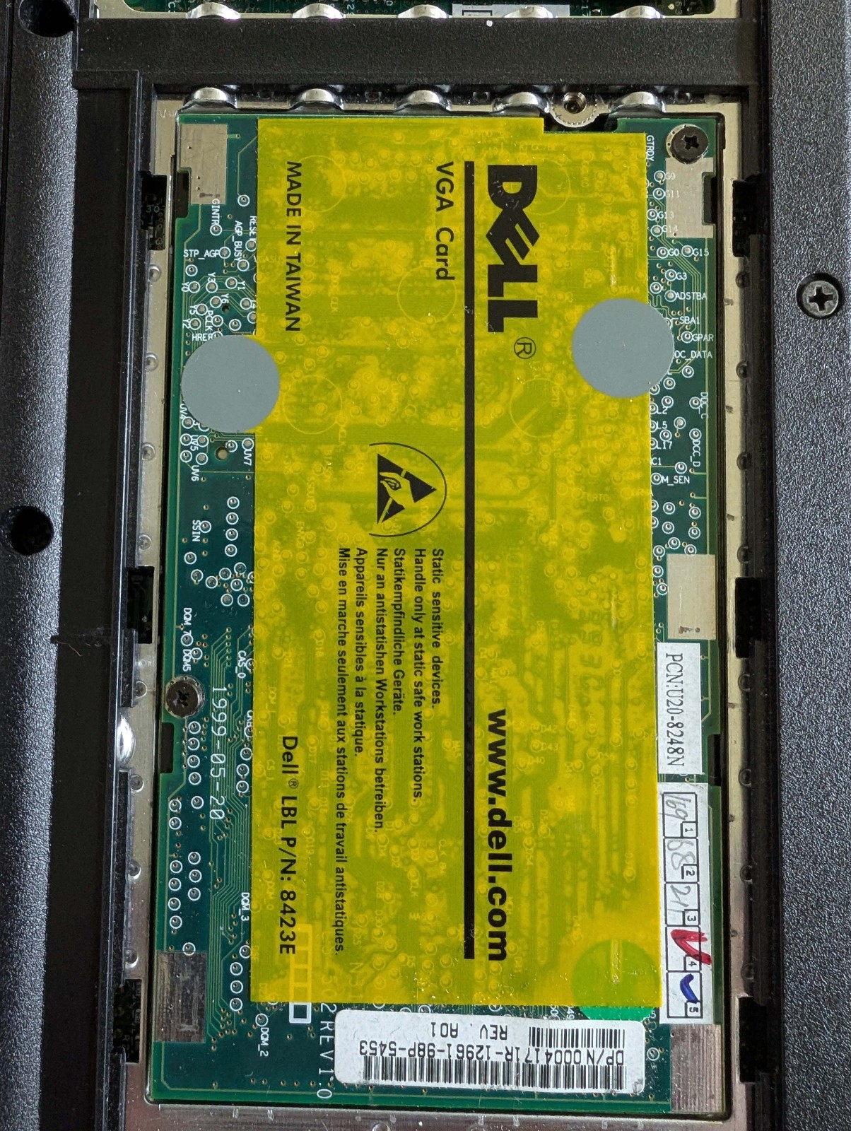 Dell Inspiron 7000 PPI Laptop Service Tag V85Z2 P/N 9277P Rev. A01 For Parts