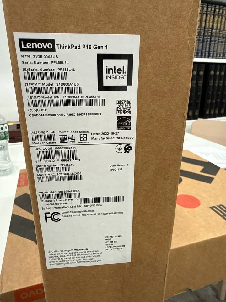 Lenovo ThinkPad P16s Gen 1 16″ Core i7-1280P 1.80GHZ 32GB RAM 512GB SSD Win 11