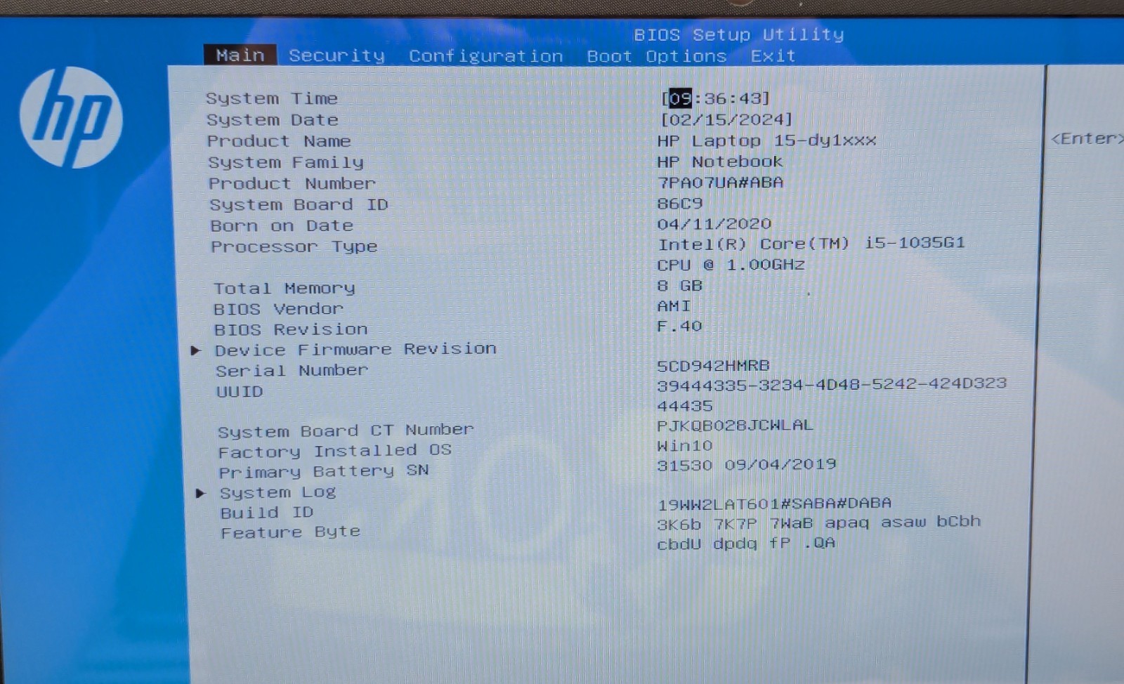 Incomplete HP 15-dy1751ms 15.6″ Touch Laptop i5-1035G1 8GB RAM – *TOUCHPAD ISSUE