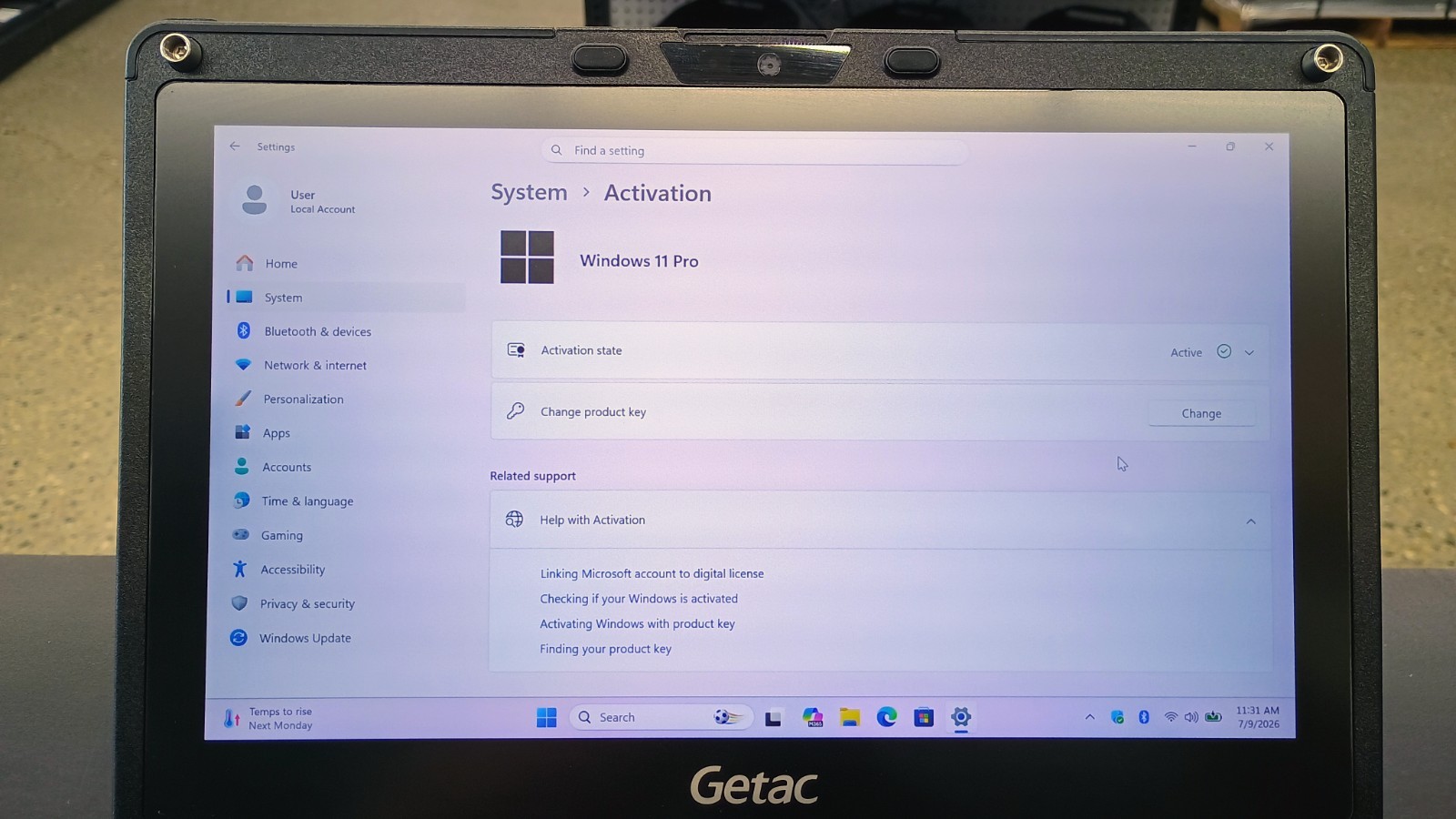 Getac V110G6 Quad Core i5-10210U 1.60GHz – 256GB SSD – 16GB – Win 11 Pro
