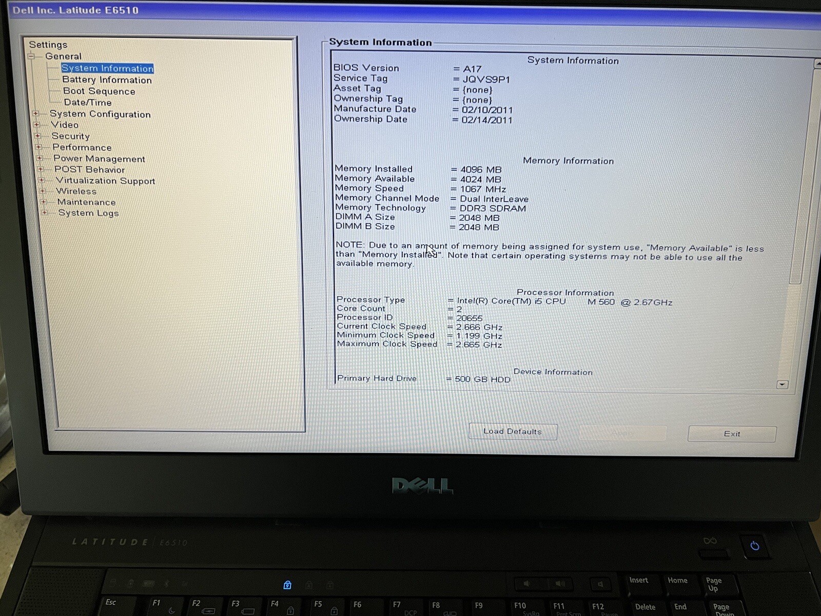 Dell Latitude E6510 Core i5 M560 4GB RAM 500GB HDD NVIDIA BLUETOOTH 1600×900