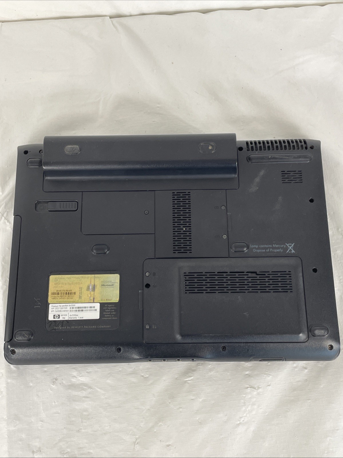 HP DV2500 Retro Laptop| Intel Core Duo 1.5GHz | 4GB RAM | No HDD
