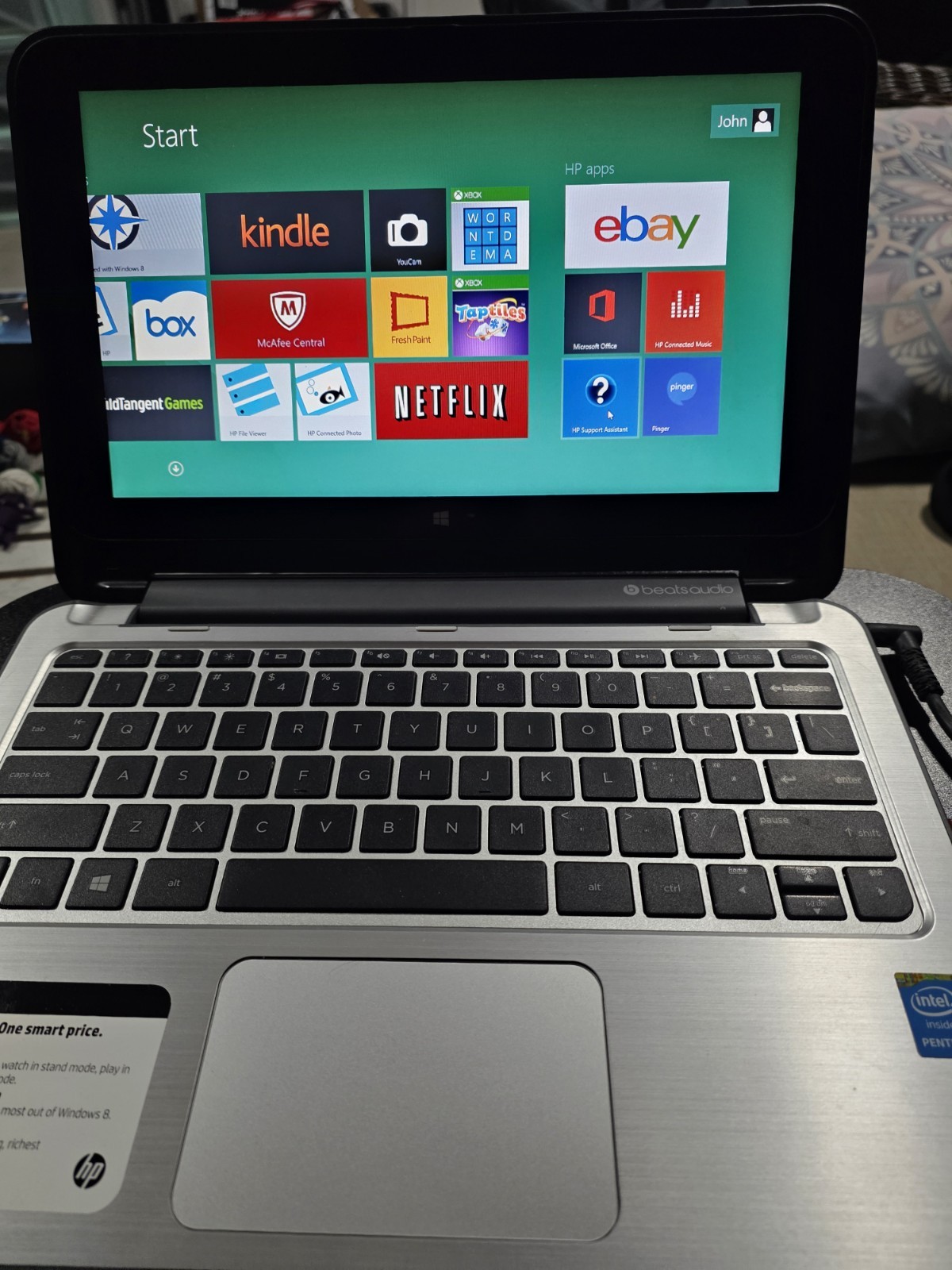 HP Pavilion X360 RT3290 Laptop Audio Beats Intel Pentium N3540 2.16GHz