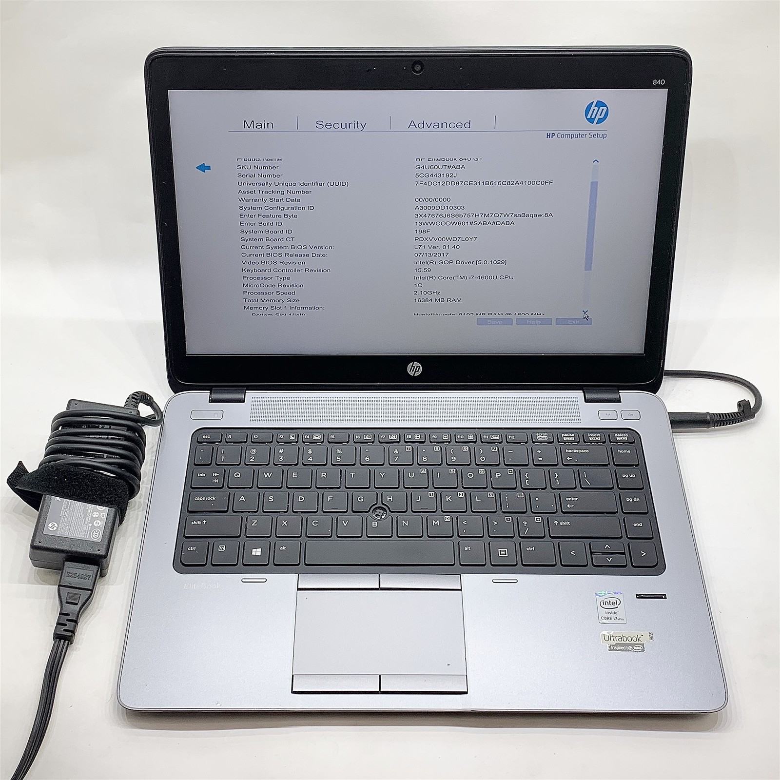HP EliteBook 840 G1 Laptop i7 4600U 2.1GHZ 14″ HD+ 16GB 240GB SSD NO OS/BATTERY