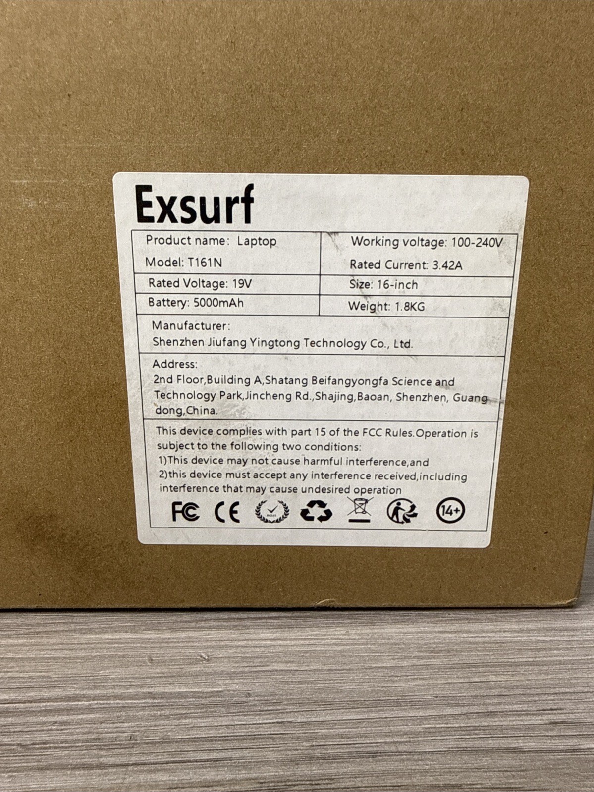 Exsurf T161N 16” Intel Core I3 DDR4 16GB Windows 11 Pro Laptop