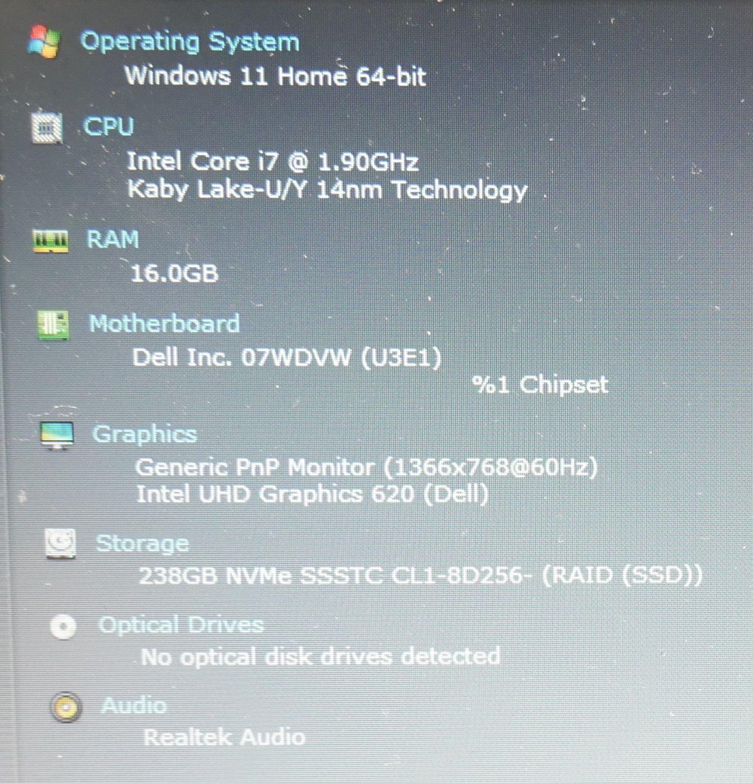 Dell Latitude 7400 14” Intel Core i7-8665U 16GB 256GB SSD Windows 11 Home webcam