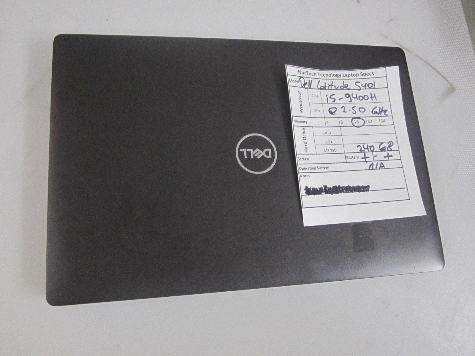 Dell Latitude 5401 14″ i5-9400H 2.5GHz 16GB/240GB m2SSD Laptop +AC NOOS READ_