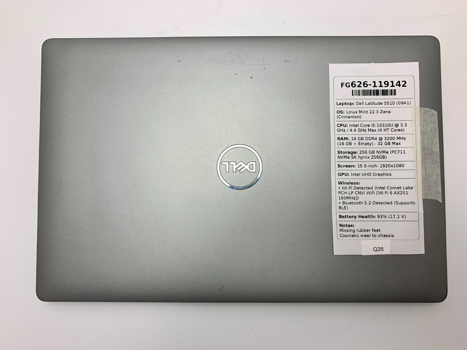 Dell Latitude 5510 | i5-10310U | 16GB RAM | 256GB NVMe | LINUX