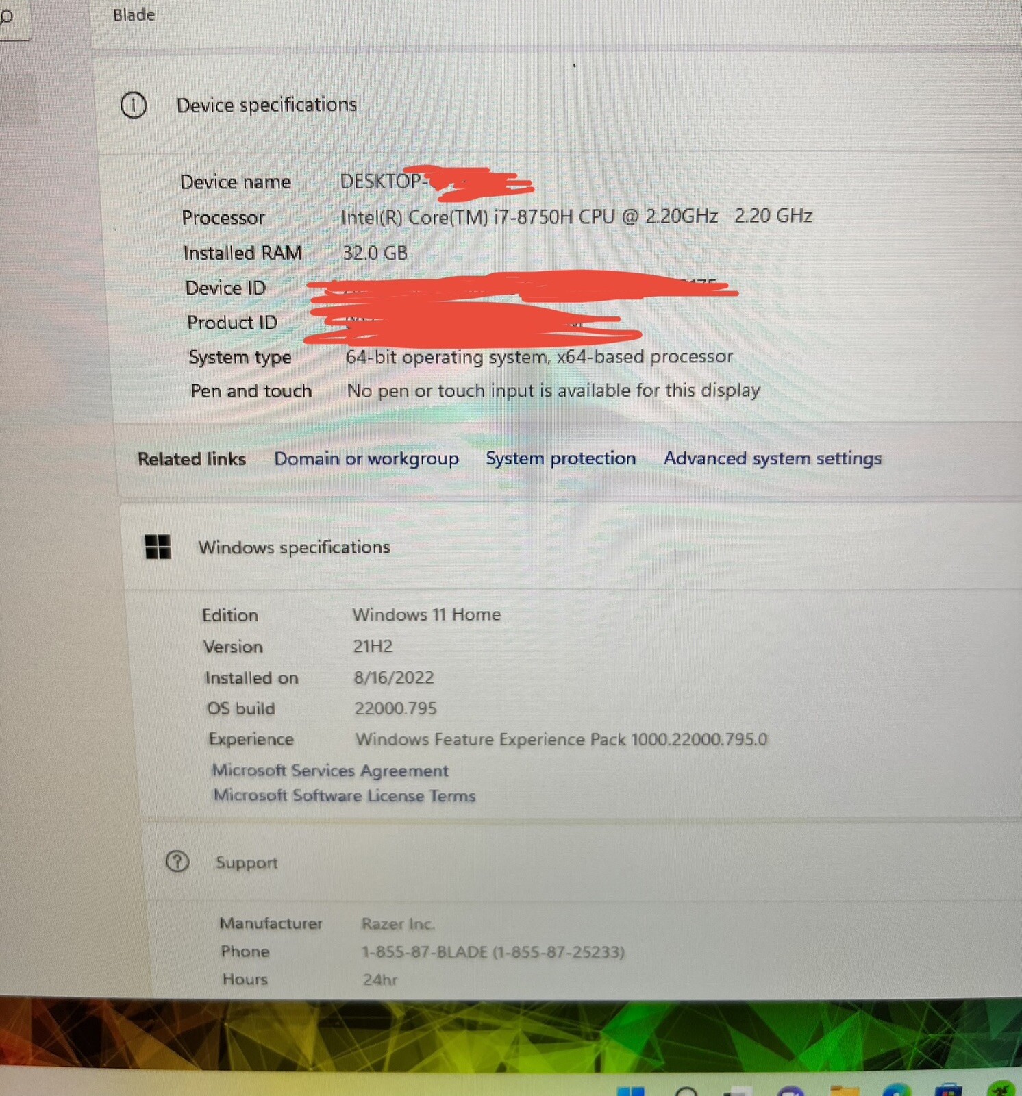 Razer Blade 15 15.6 inch (1TB, Intel Core i7 8th Gen., 2.20 GHz, 16GB) Laptop –
