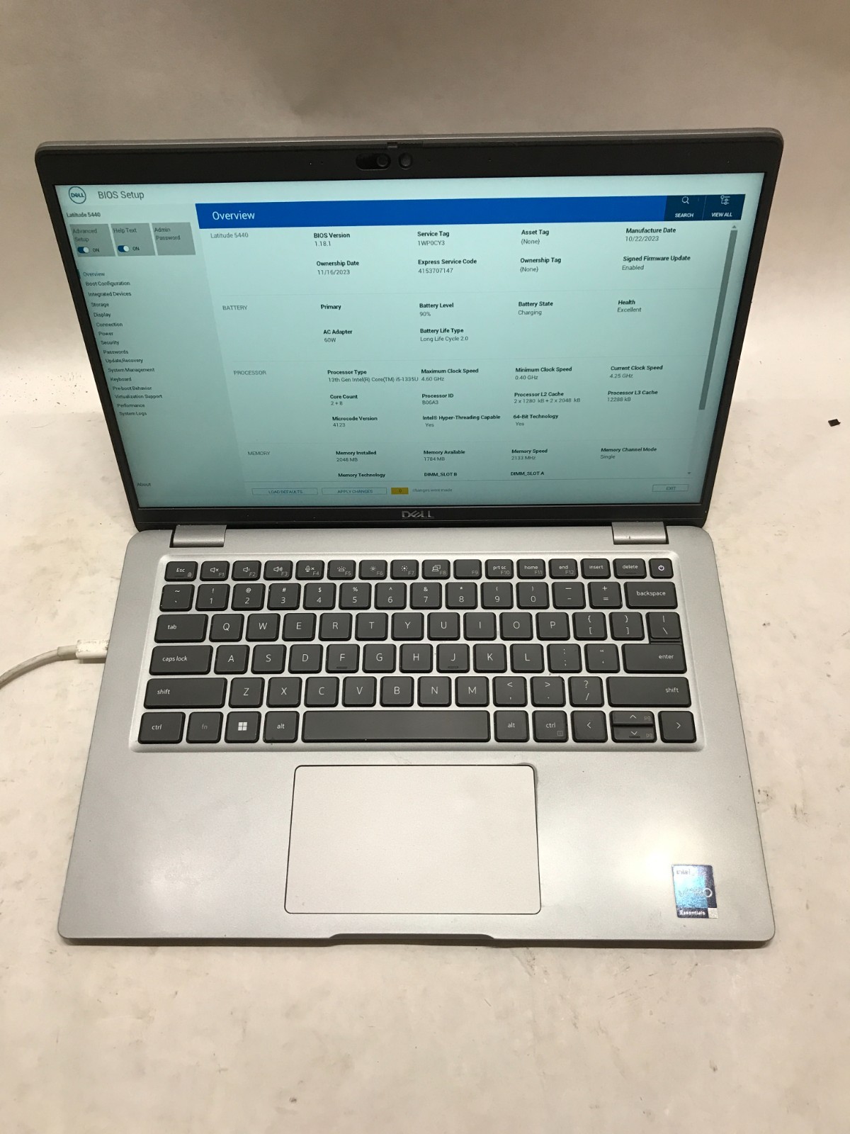 Dell Latitude 5440 14″ Intel Core i5 NO RAM NO SSD/OS Boots NO BOTTOM COVER – DW