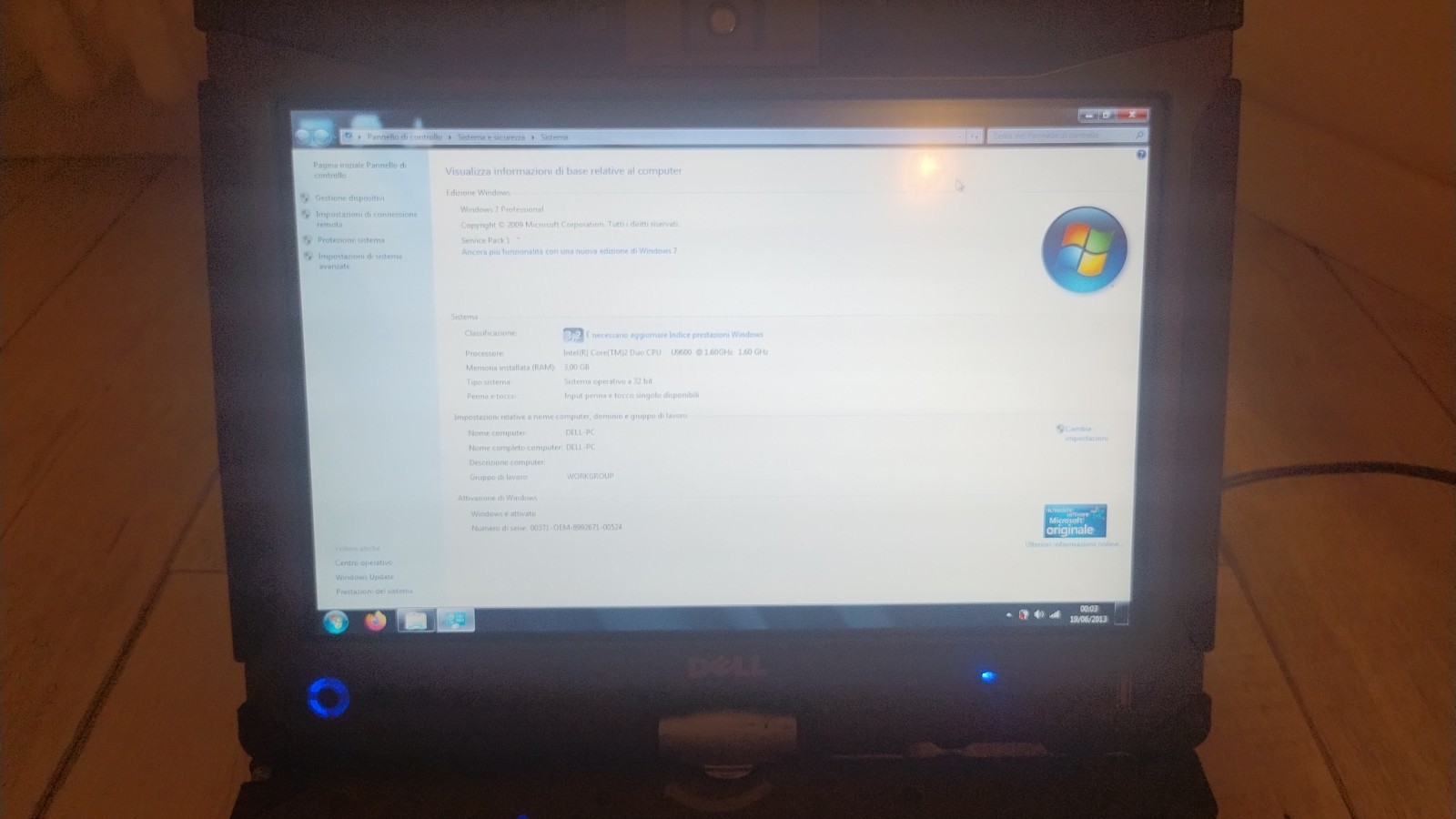 DELL LATITUDE XT2 XFR Touch Notebook Laptop Rugged Tablet Working Sold as spare