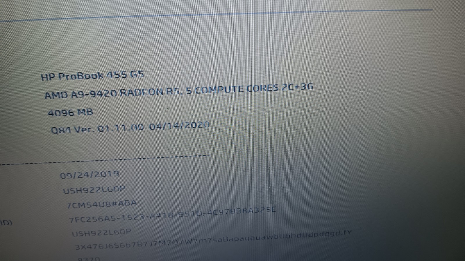HP ProBook 455 G5 Laptop AMD A9-9420 Radeon R5 CPU 15.6″ LCD Screen Boots Parts
