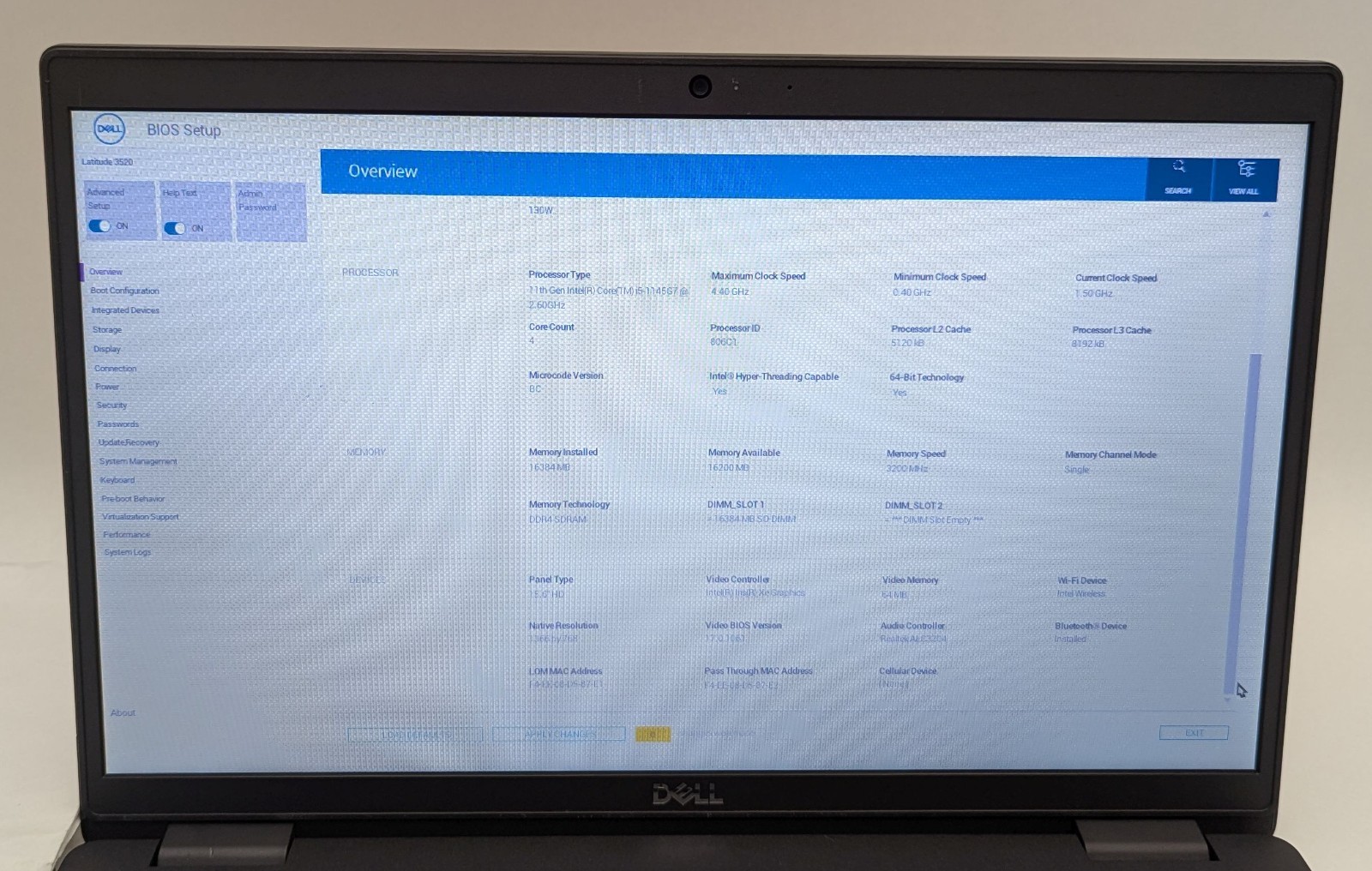 Incomplete Dell Latitude 3520 15.6″ Laptop i5-1145G7 2.60GHz 16GB RAM – *READ*