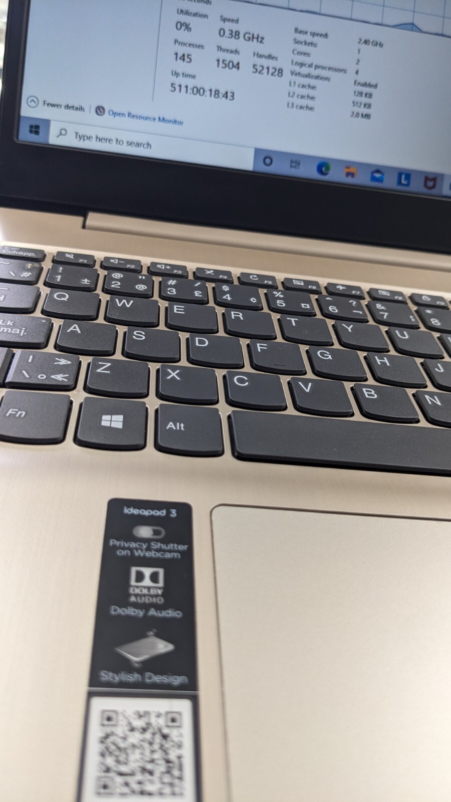 Lenovo IdeaPad 3 15IML05 15.6″ Intel Pentium 6405U, 1TB HDD, 8GB Ram,Windows 10