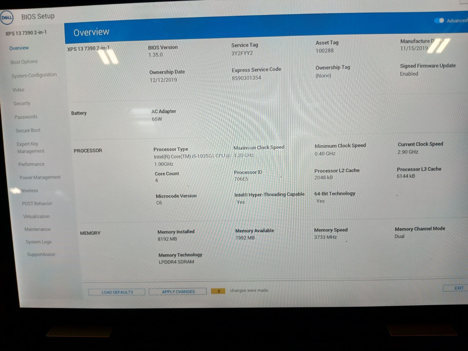 Dell XPS 13 7390 2 in 1 13.3″ i5-1035G1 8GB RAM 256GB SSD Win11 NO BATTERY #97
