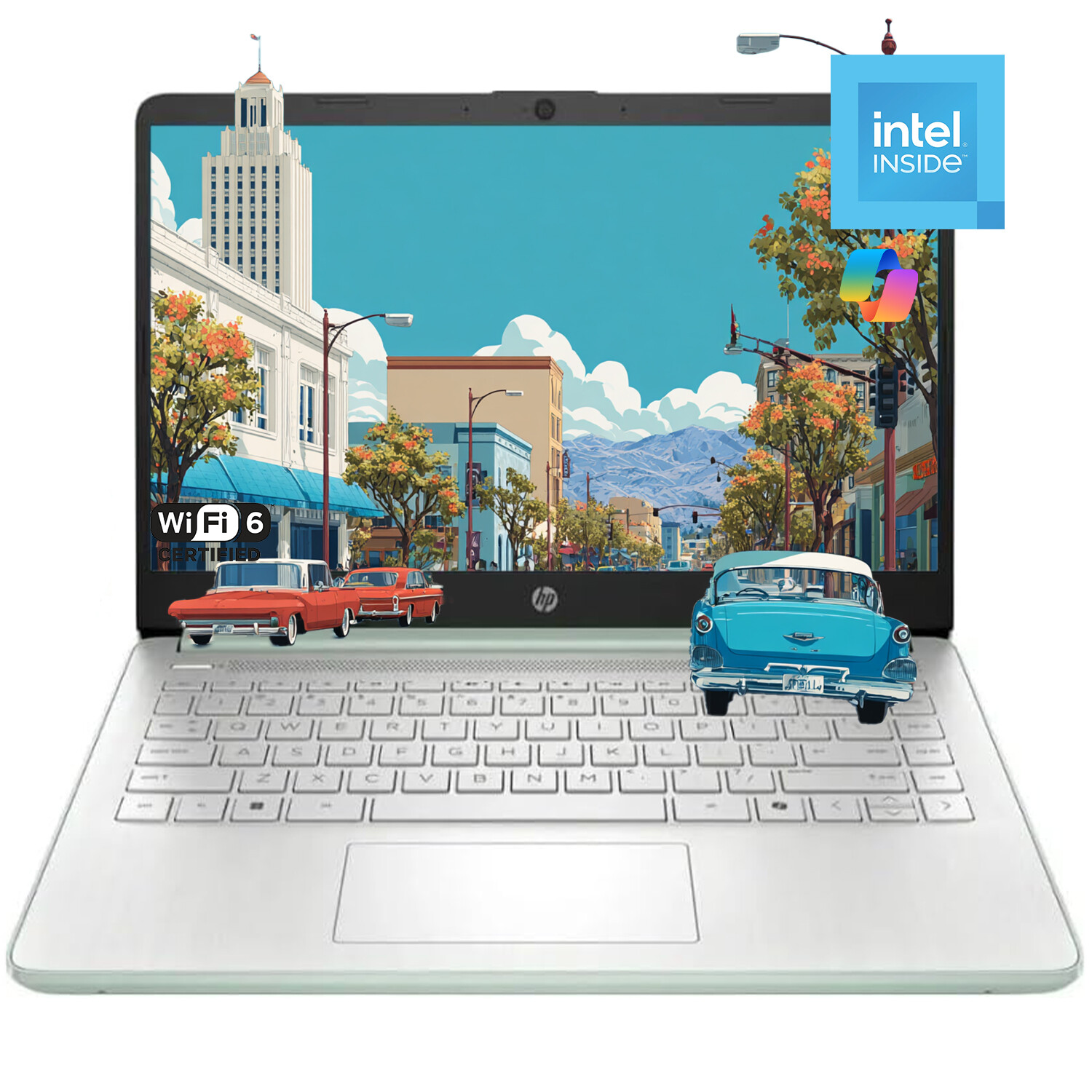 HP 14 Laptop 14″ HD 4 core Intel Processor N150 UPTO 16GB RAM 128eMMC Windows 11