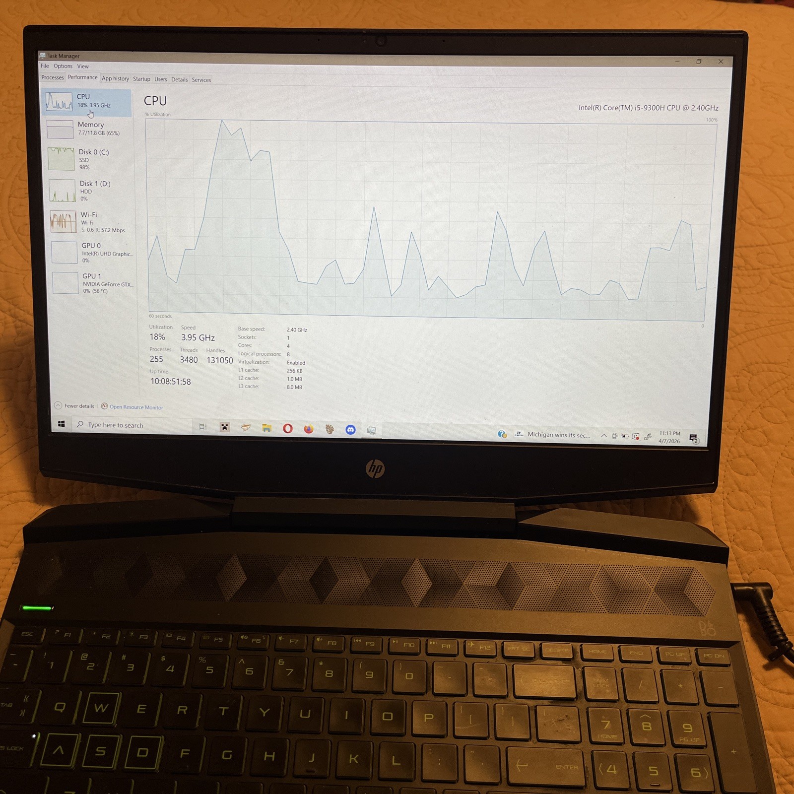 HP Pavilion 15.6″ i5-9300H 2.4GHz 12GB RAM 256GB SSD 1TB HDD GeForce GTX 1650