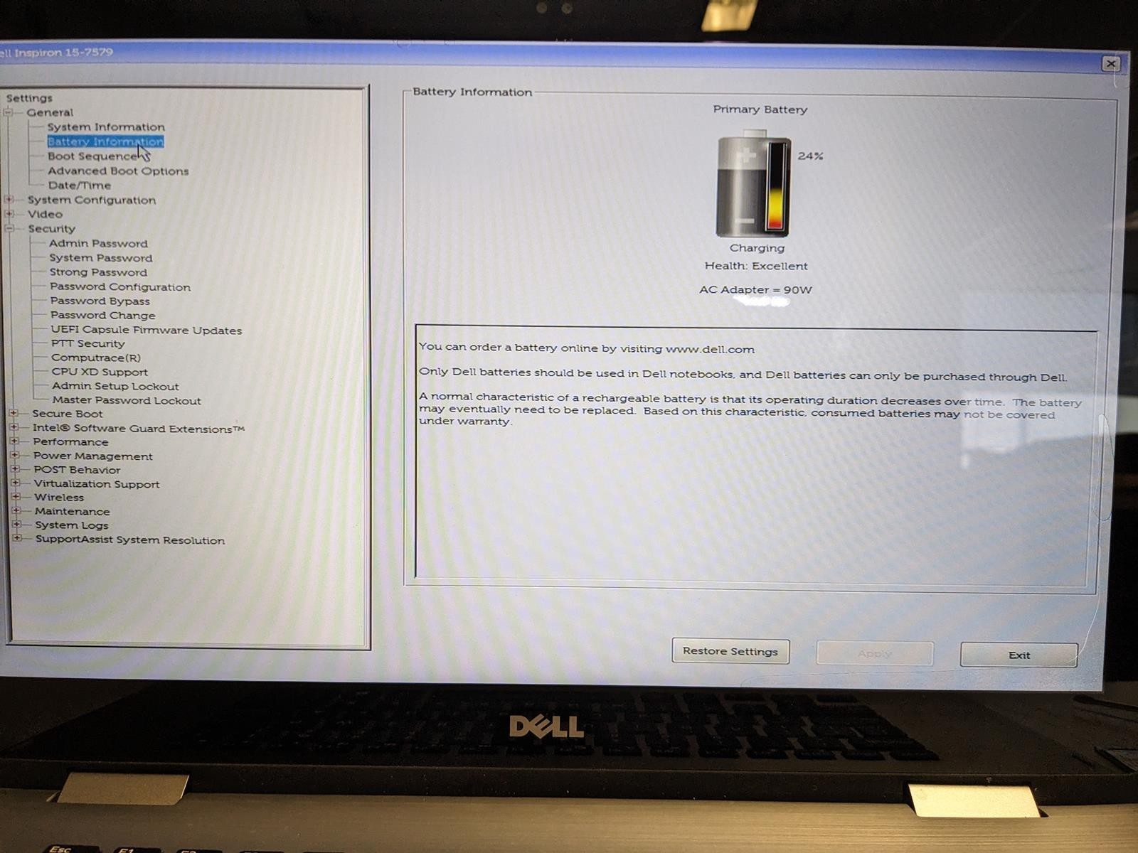 DELL INSPIRON 15 7579 2-IN-1 i7-7500U @ 2.70GHz, 16GB RAM, NO HDD/OS – (PARTS)
