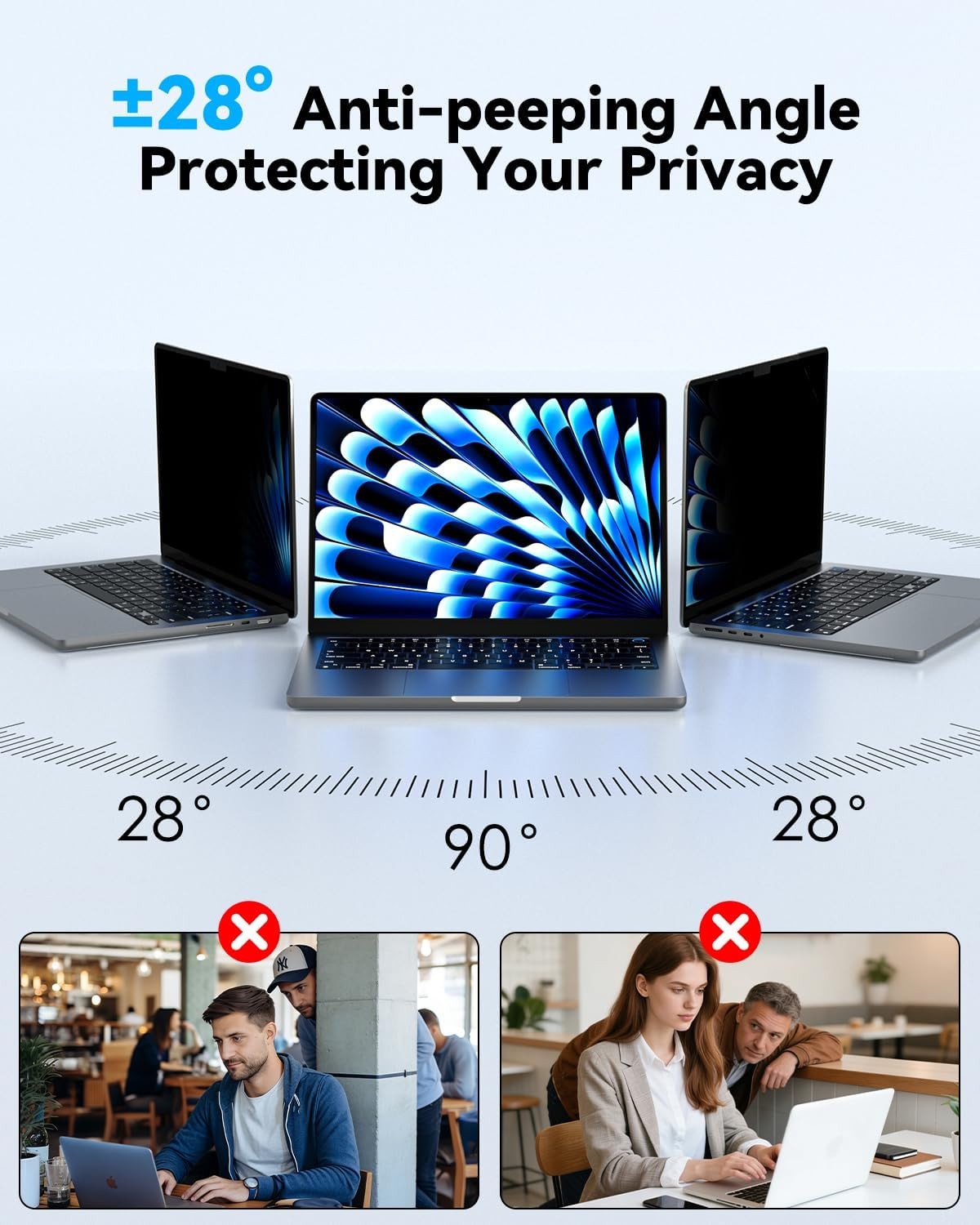 Magnetic Privacy Screen for Macbook Pro 16 & 16.2 Inch 2021-2025, Matte Anti-Spy