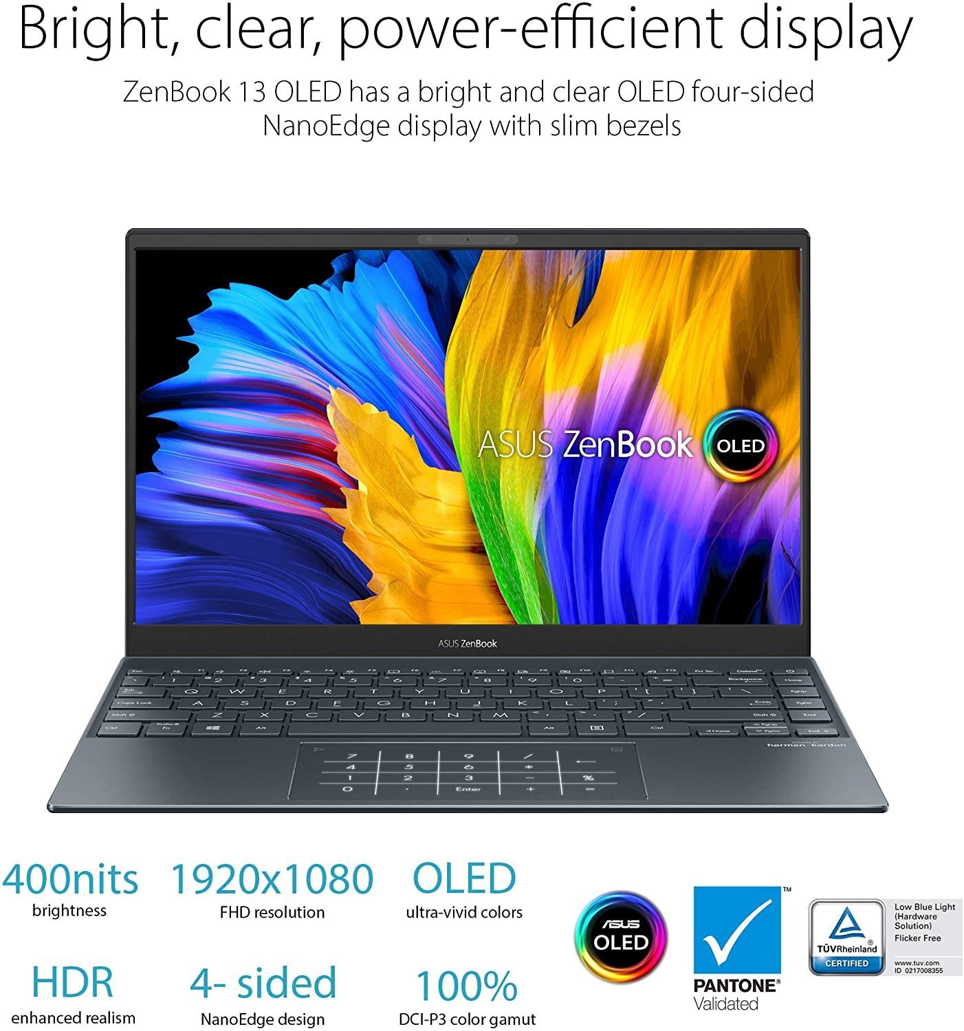 ASUS ZenBook 13 Ultra-Slim Laptop 13.3” OLED FHD NanoEdge Bezel Display Intel