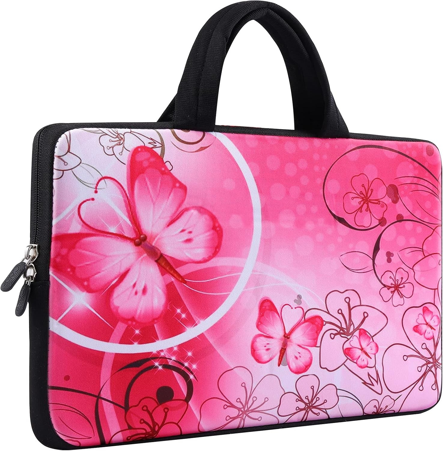Pink Butterfly Neoprene Laptop Sleeve Bag for 14-15.6 inch Laptops – iColor Case