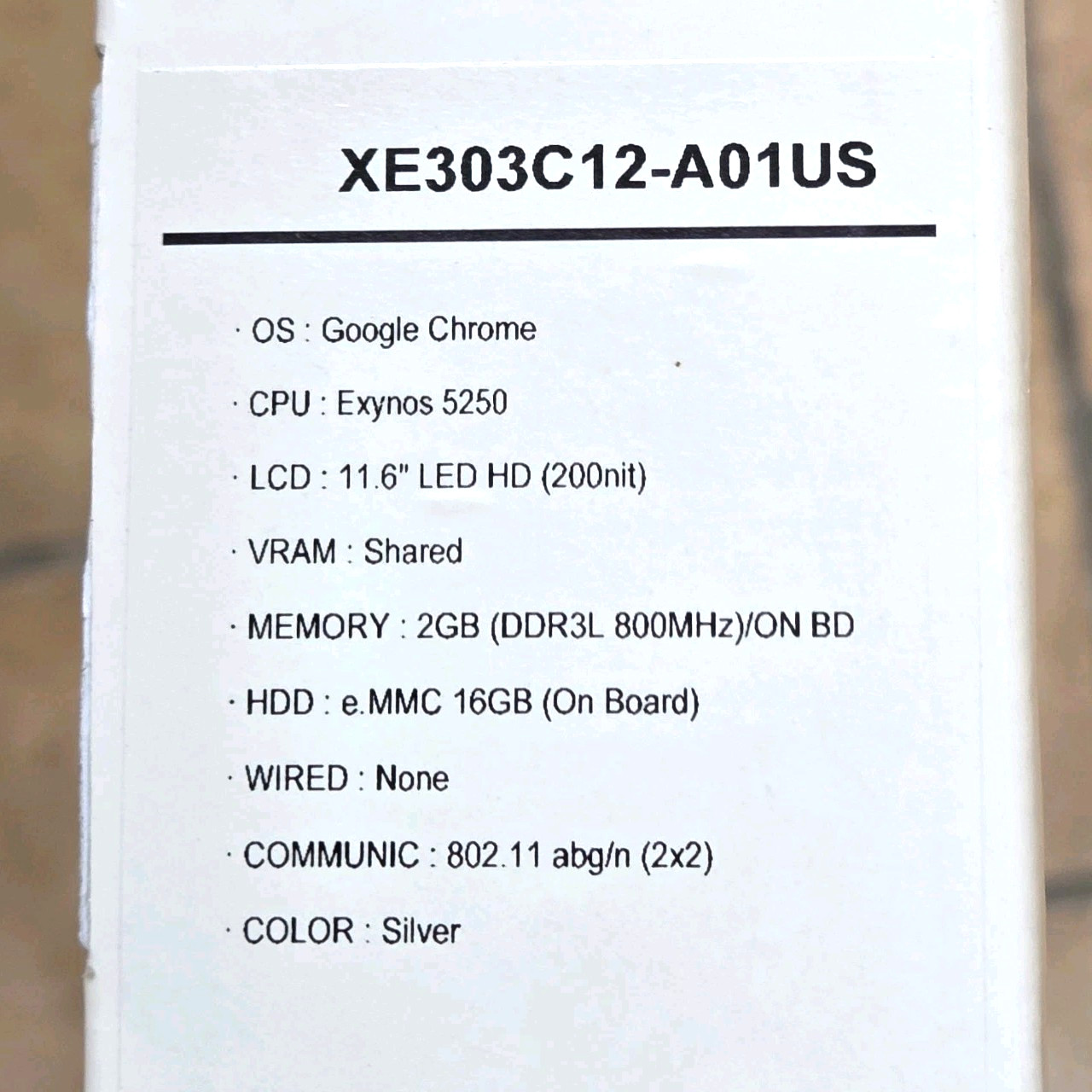 New Samsung XE303C12-A01US 11.6″ Chromebook Exynos 5250 16GB SSD 2GB RAM 320042