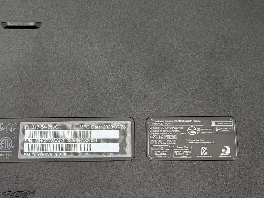 Acer Predator Helios PH317-54 Gaming i7-10750H 2.60GHz 32GB RAM 1TB SSD RTX 2070