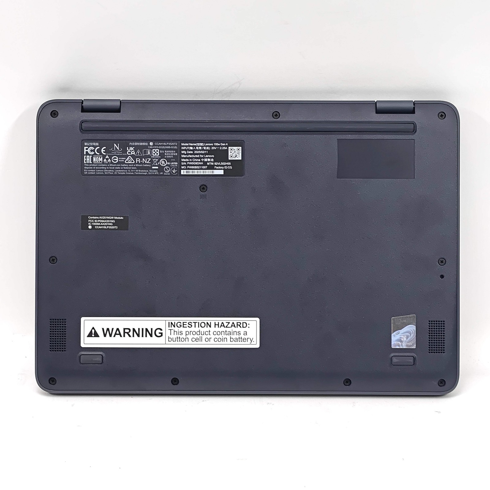Lenovo 100w Gen 4 PW90B521100T 11.6″ N100 800MHz 4GB RAM 128GB SSD
