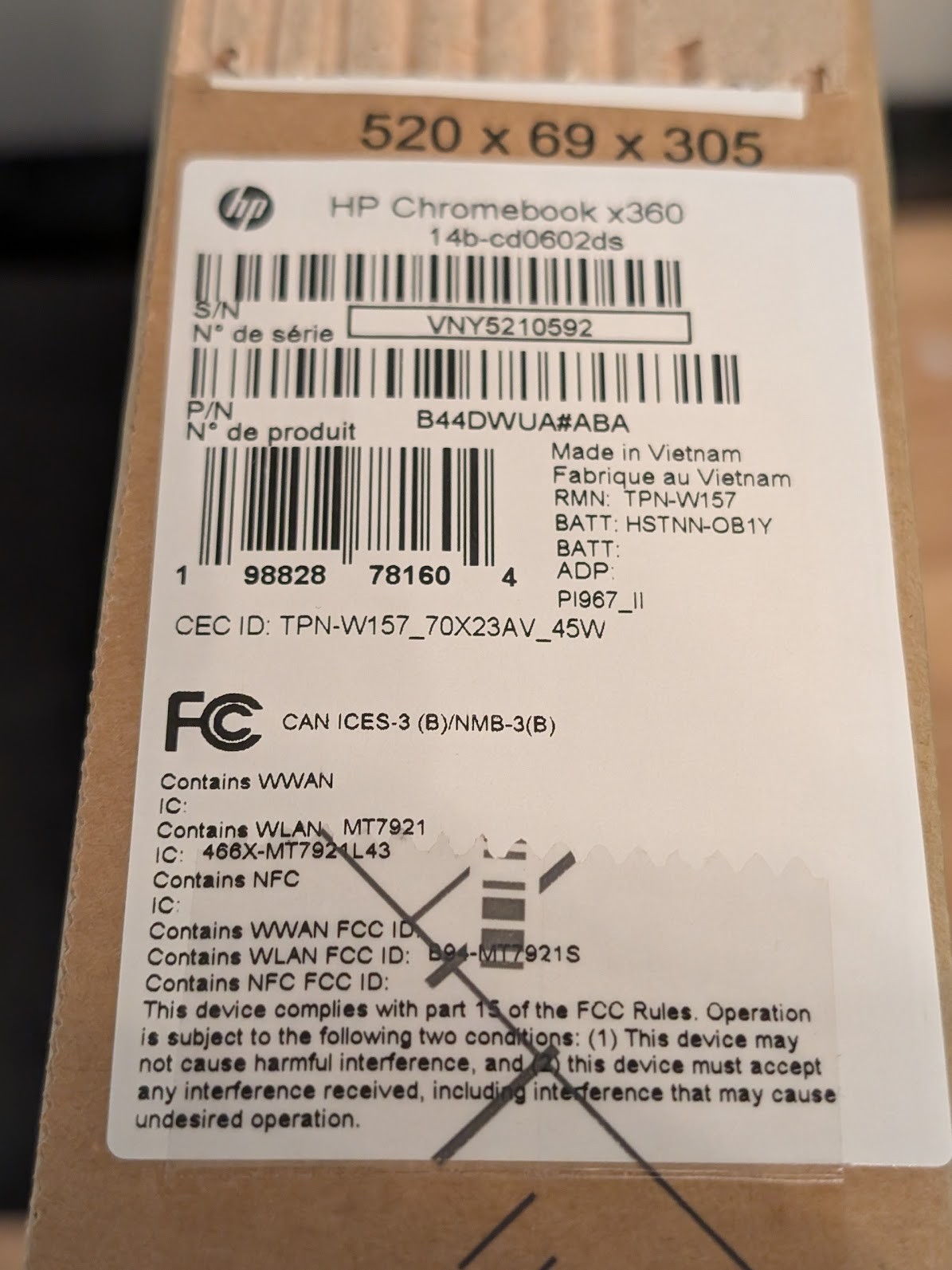 HP Chromebook x360 14b-cd0602ds 14″ Touch Intel N100 4GB 128GB UFS ChromeOS