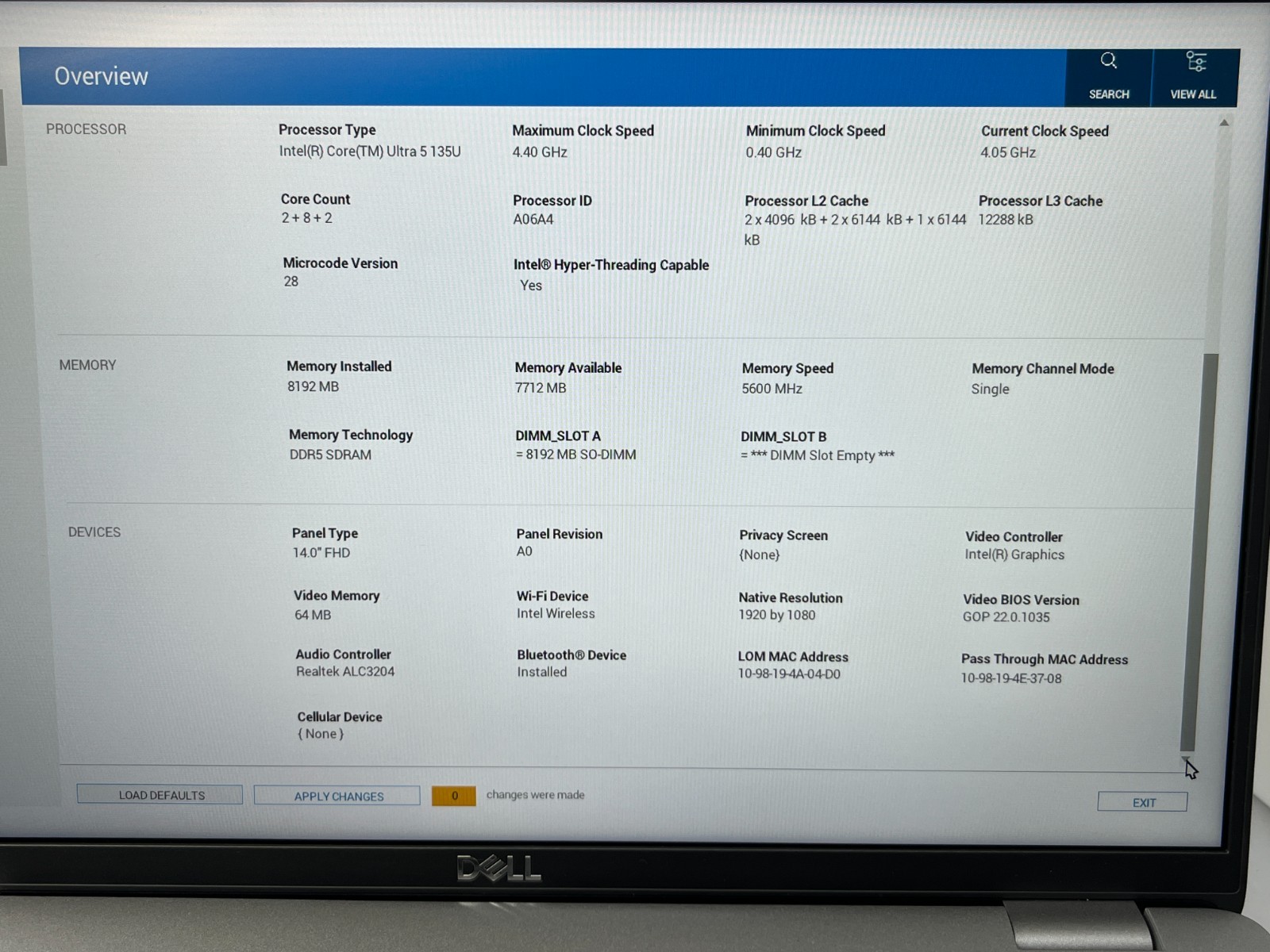 DELL LATITUDE 5450 ULTRA 5-135U@4.40GHz 8GB NO SSD/OS *Check Pictures*