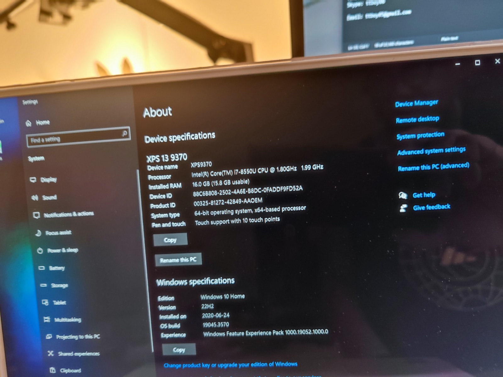 Dell XPS 9370 4k Display 512MB SSD 16G Ram Windows Hello ..Rose Gold.Hardly used