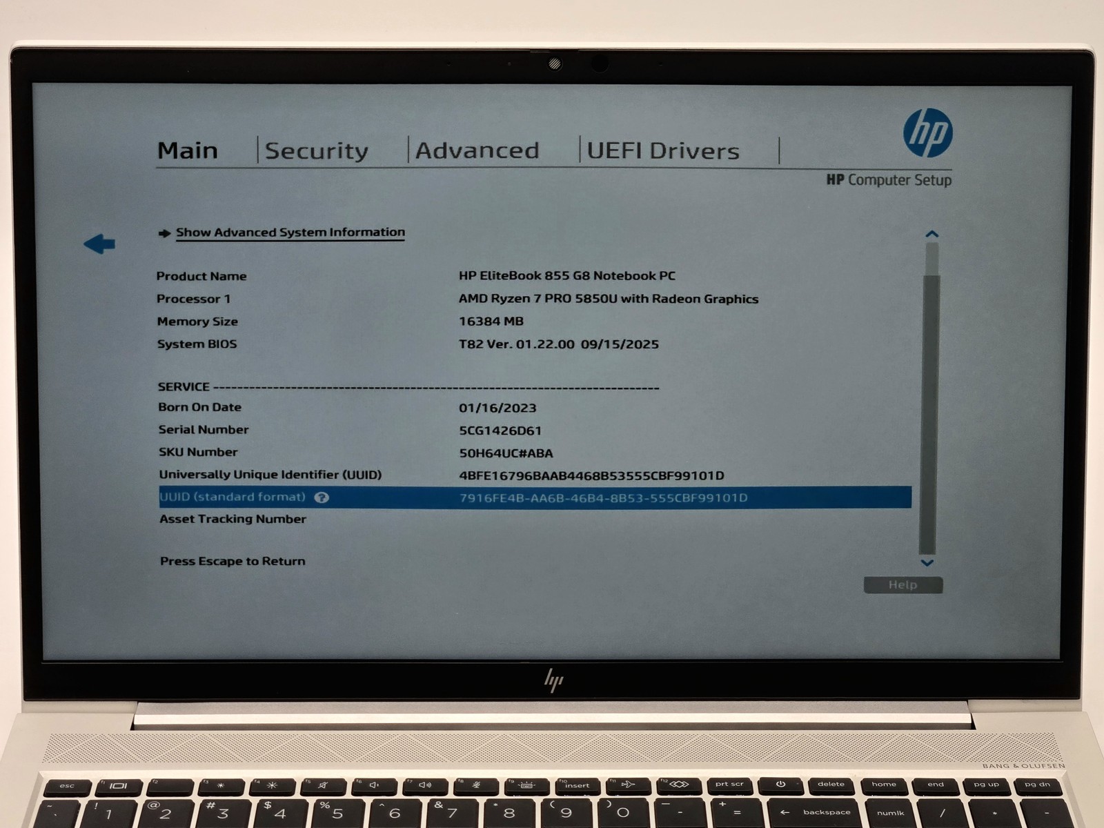 HP EliteBook 855 G8 15″ FHD Touch RYZEN 7 PRO 5850U 512GB 16GB W11P Cam Backlit