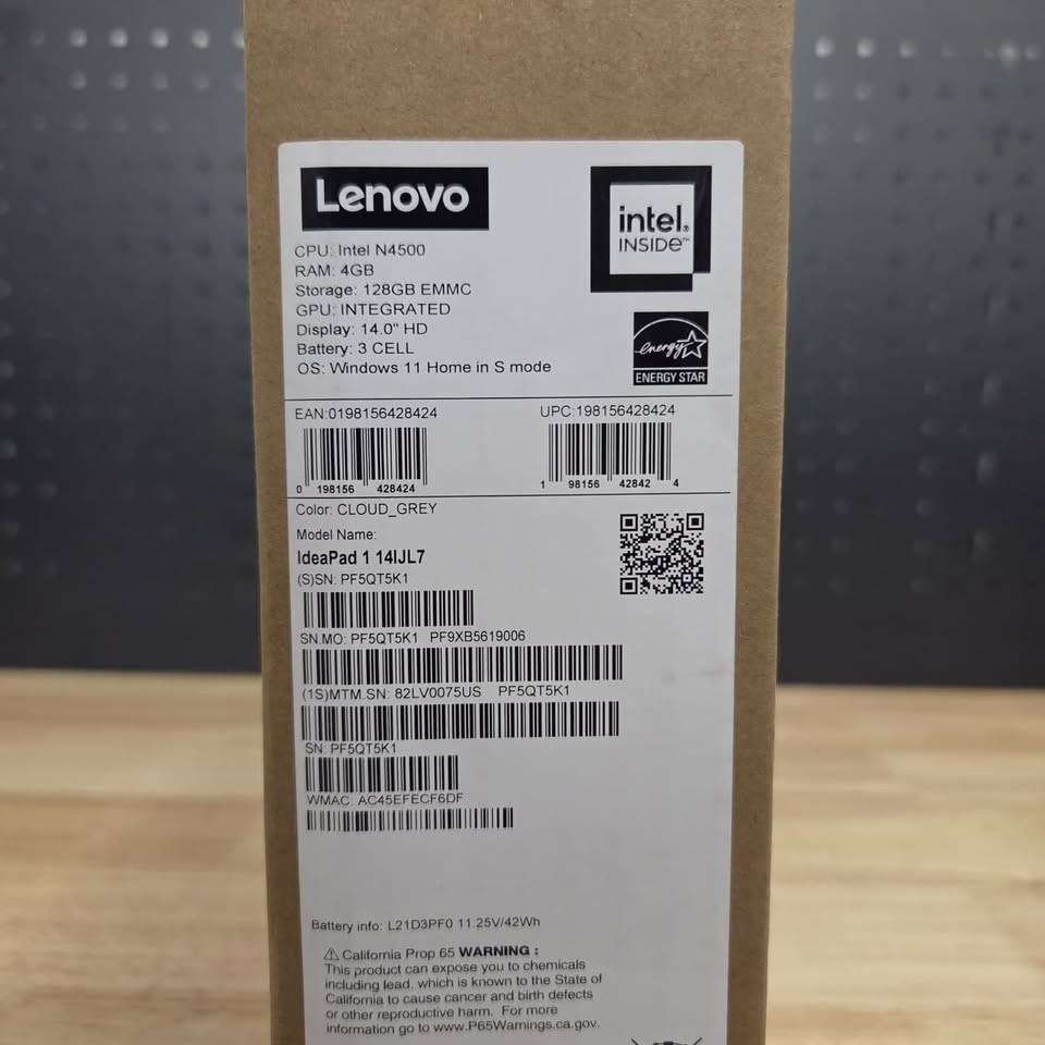 Lenovo IdeaPad 1i 14 Laptop Intel Celeron N4500 4GB 128GB