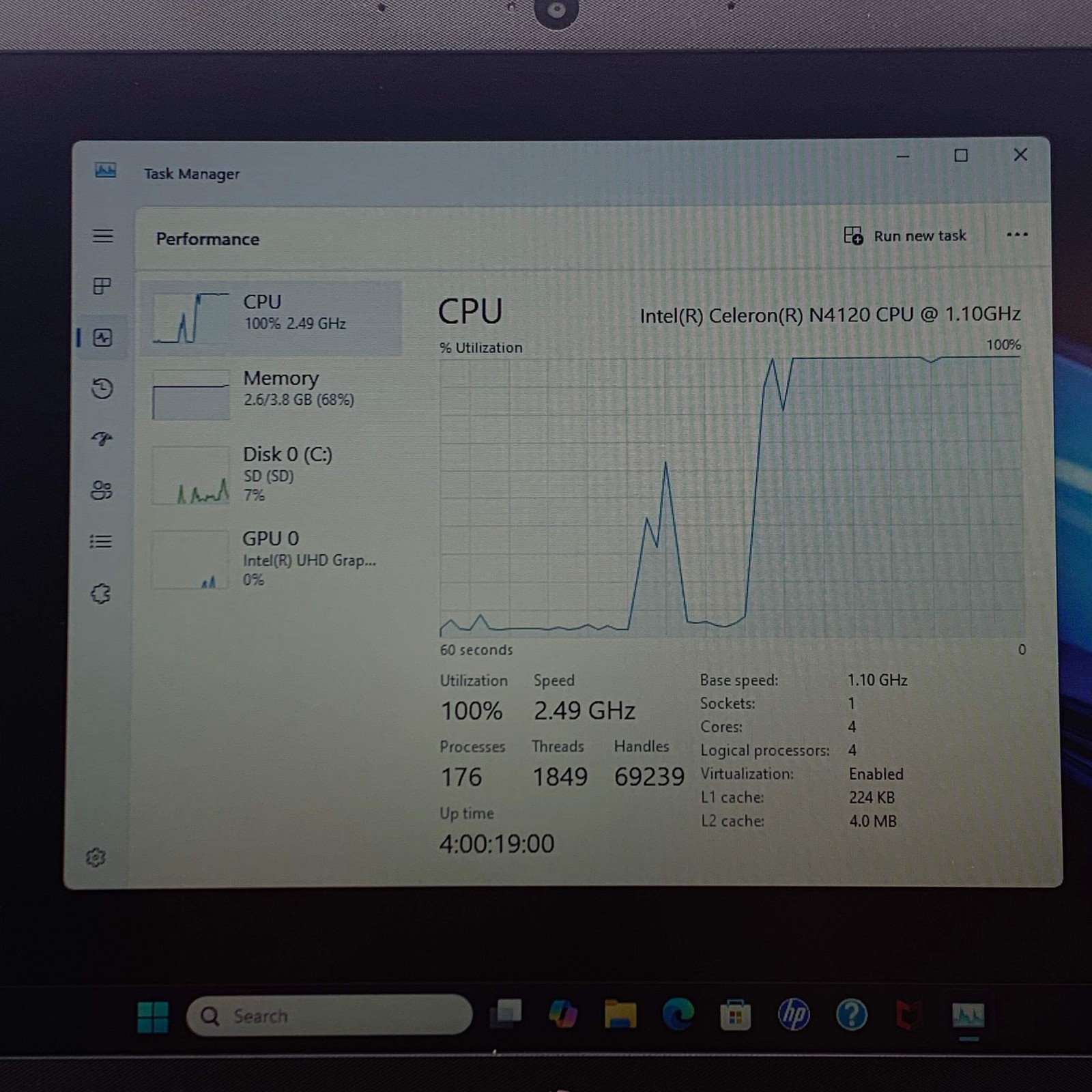 HP Stream 14 14-cf2112wm 14″ Celeron N4120 1.10GHz 4GB RAM 64GB Pink w/ Charger